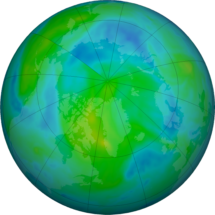 Arctic ozone map for 16 September 2016